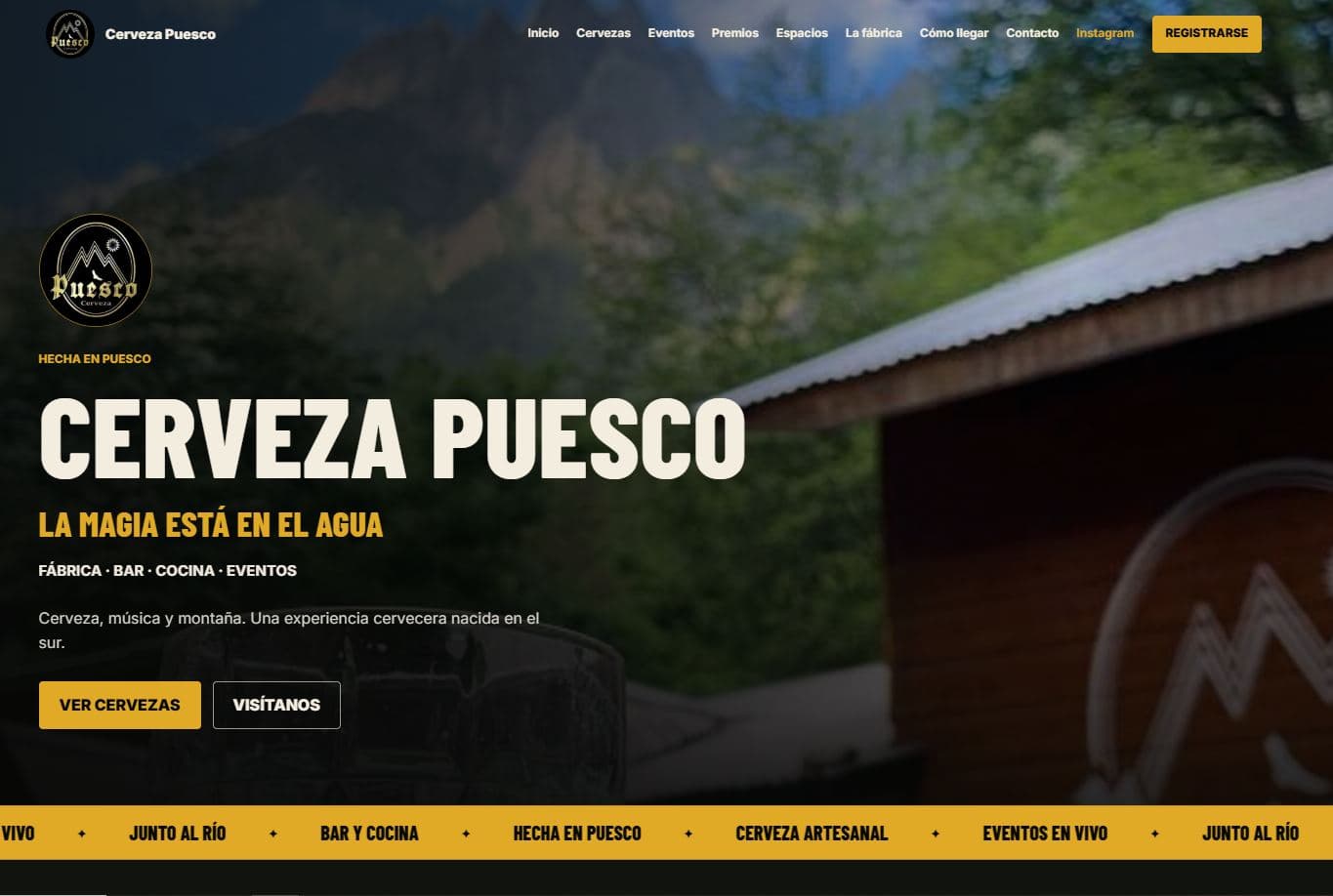 Sitio web real de Cervecería Puesco